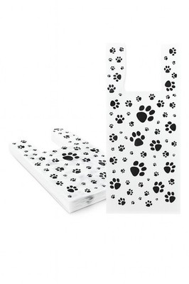 Dog Poop Bags Paw Print Pet Waste Cleanup With Handles 8×5×16   1000 Pack