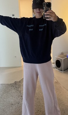 NEU Proenza Schouler White Label Logo Sweatshirt Pullover Sweater Blau M 38 Soho