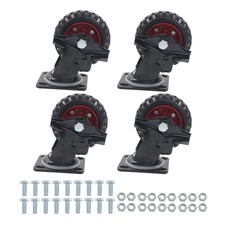 4 Pack 5 Inch Outdoor Heavy Duty Rubber Casters Wheels 1080 LBS with Brake