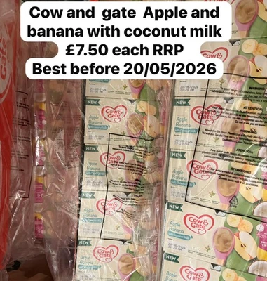 Cow & Gate Baby Food - Apple & Banana with Coconut Milk 4x95g (24 Pots) BB 2026