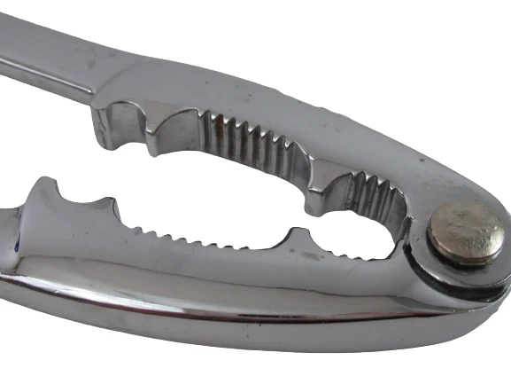 Chrome Handheld Nutcracker with Silicone Grip - Pre-Owned Kitchen Tool - Image 2 of 4