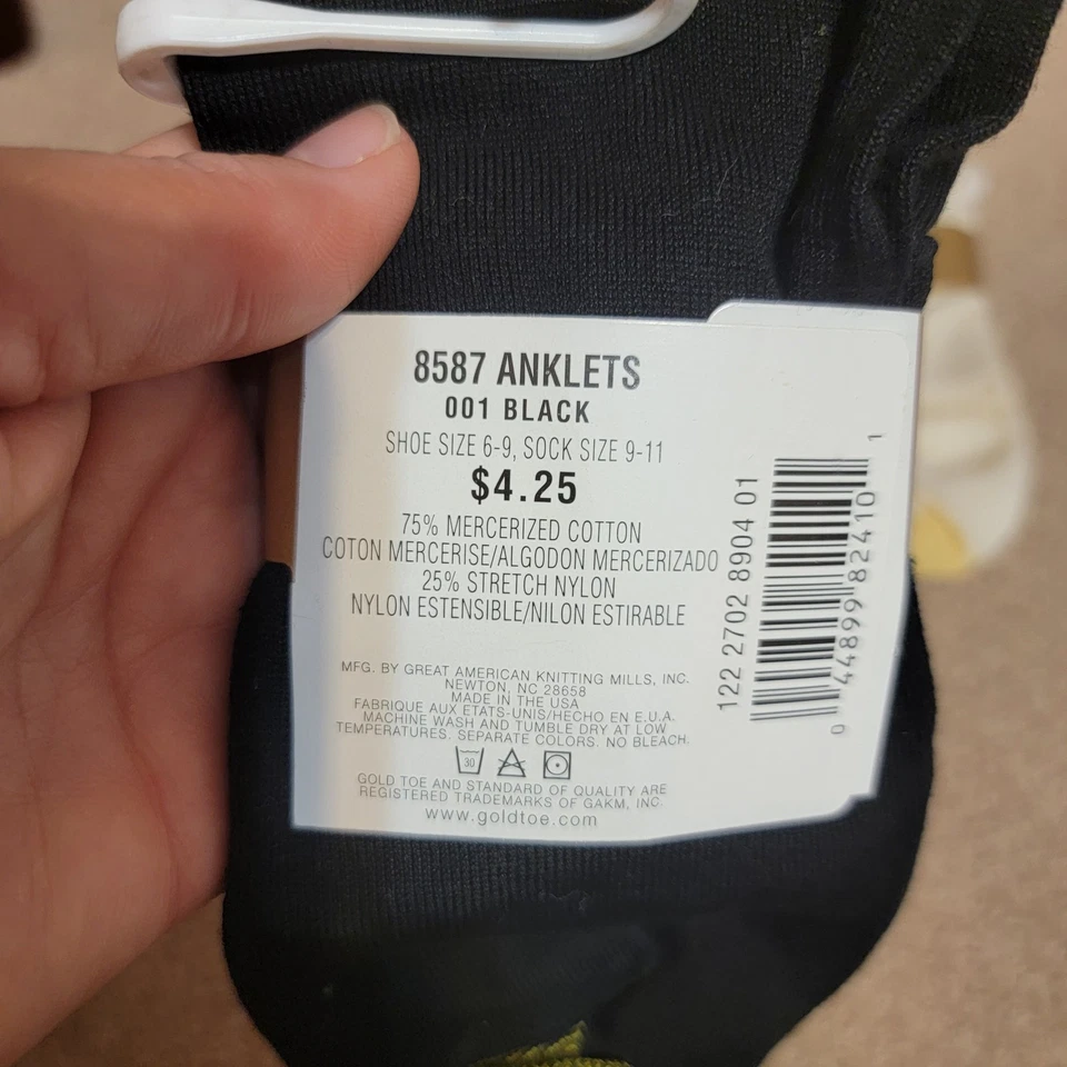 Nuevo vestido de 4 pares de calcetines con punta dorada para mujer 8587 3 negros 1 marfil Foto 4 de 4
