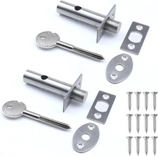 2 Pack Mortice Door Bolts with 2 Star Keys, Internal Door Lock with Keys Securit