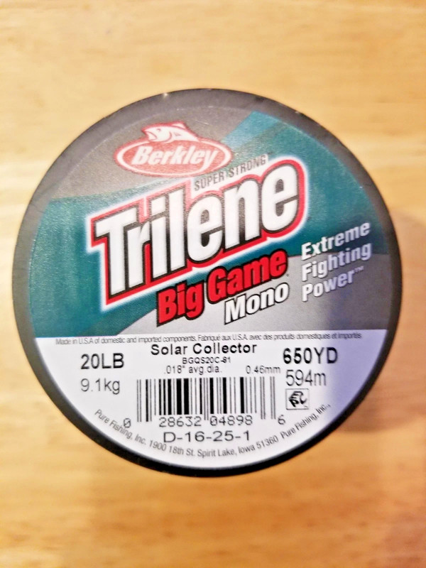 Berkley TRILENE BIG GAME SUPREME  fishing line 20lb 650yd Solar Collector  NIP
