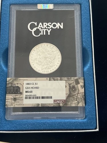 1883-CC Morgan Silver Dollar – NGC MS63 – GSA Hoard with Box & COA