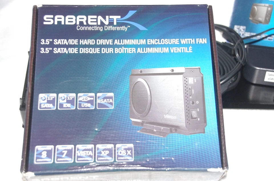 Sabrent SATA/IDE Drive Enclosure w/Fan - USB & eSATA - includes both cables  - Image 2 of 4