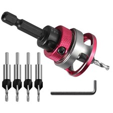 6PCS Adjustable Countersink Drill Bit Set Hex Shank for Wood Plywood Board