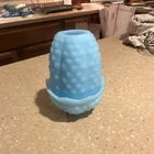 Fenton Fairy Lamp Blue Satin Hobnail Milk Glass Candle Holder Two Piece