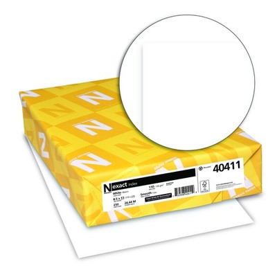 Index Card Stock, 94 Bright, 110 lb, 8.5 x 11, White, 250 Sheets per Pack