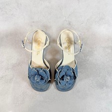 Chanel Camellia Sandals ankle strap US 5.5/35 vintage used