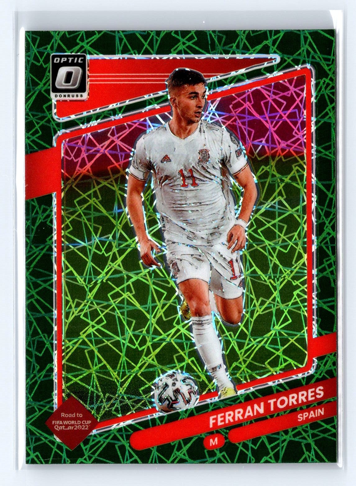2021 Panini Donruss Road to Qatar Optic Green Velocity Prizm Ferran Torres Spain