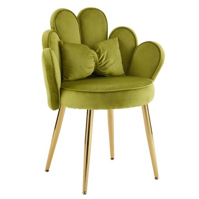 Petal Makeup Vanity Chair with Back Flower Cute Girls Desk Chair for Home Office