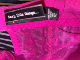 Victoria Secret Sexy Little Things Hot Pink Lace Chemise Slip Garter Womens 36C