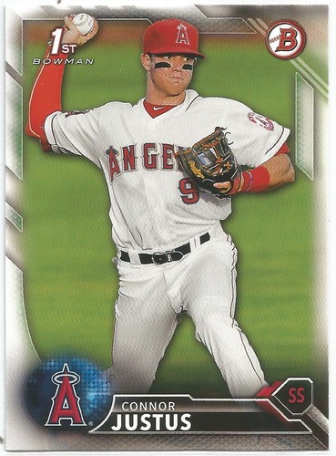 Connor Justus LA Angels 2016 Bowman Draft - Imagen 1 de 2