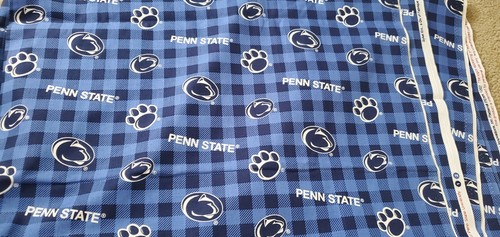 Penn State University Plaid Mascot Logo Cotton Fabric 4 yards 144"×44" wide Look
