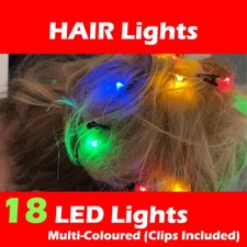 Hair Lights- Light Up Hair Lights, 18pc Christmas Hair Lights Fast Shippimg FUN