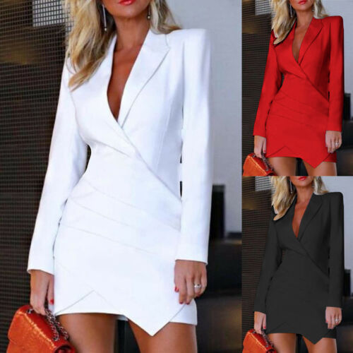 Women Elegant Dress Slim fit Work Office Ladies Party Pencil Midi Suit Dresses