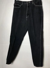 Vintage Gitano Jeans High Waist Tapered Leg Womens SZ 18 Black/Blue See Descrip