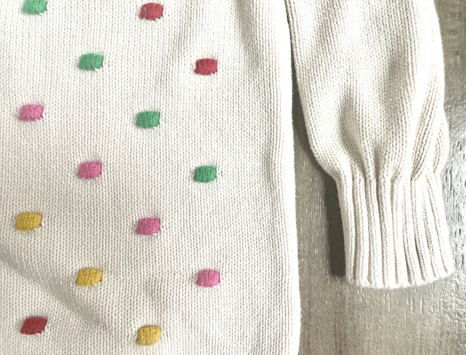 Girls Baby GAP Popcorn Sweater Dress Knit Long Sleeve Ivory sz 4 Years - Image 4 of 4