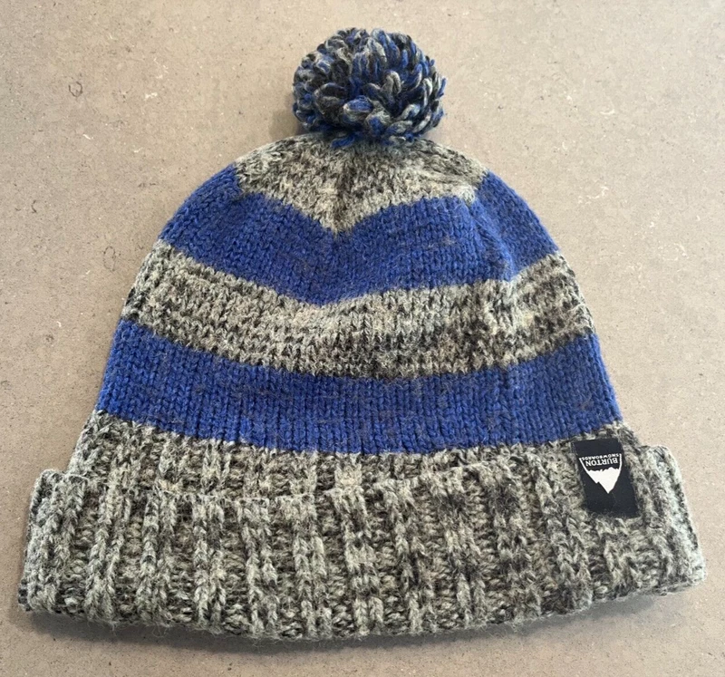 burton beanie hat striped acrylic wool blend knit snowboard cap 