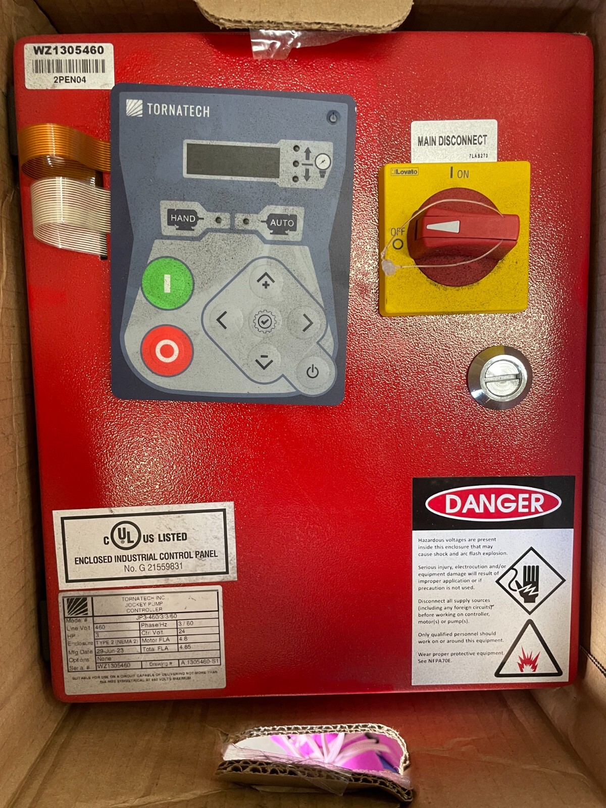 Tornatech JP3-460/3/3/60 Jockey Pump Controller JP3