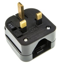USA Japan China to UK 3 Pin Earthed Socket Converter Adaptor, 10A Adapter Plug
