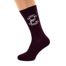 Happy 80th Birthday Scroll Design 80 year old 1944 Burgundy Socks UK 5-12 N1266