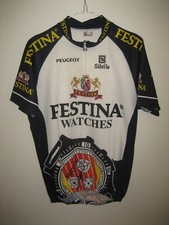 Festina Lotus 1996 vintage France Sibile cycling shirt Peugeot jersey size XL