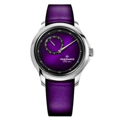 VENEZIANICO Redentore Enigma 1221572 40mm Purple Dial Stainless Steel Men Watch