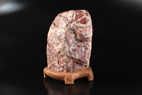 T57: Japanese Stone culture or hobby of VIEWING STONE indoors, Bonsai w/tray