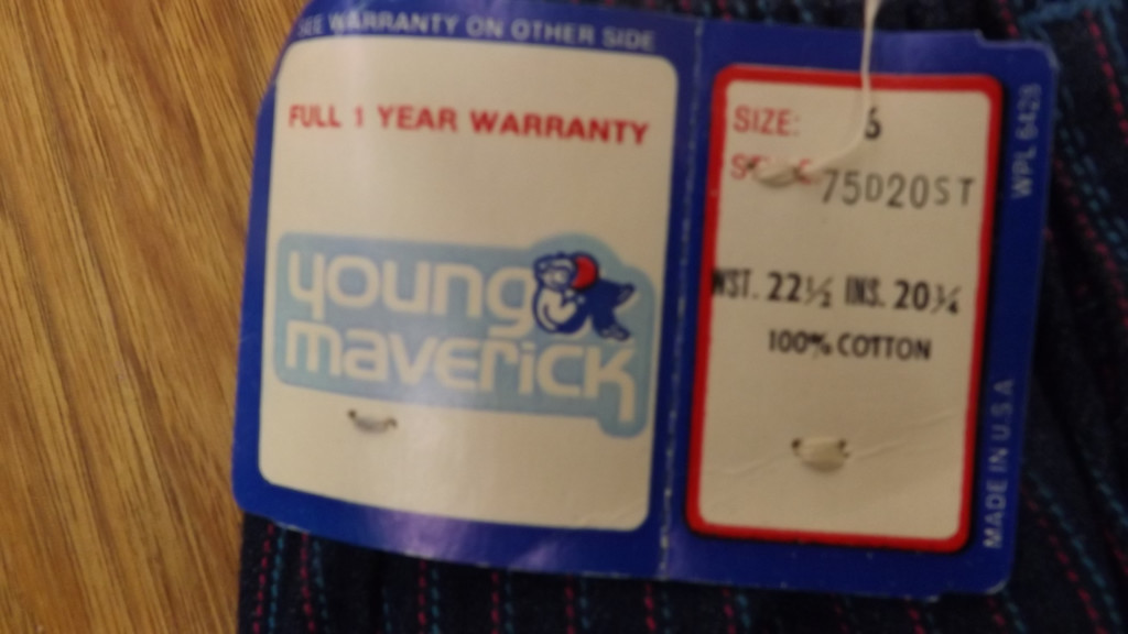 VTG Girls Maverick Blue Bell Stripe Denim Blue Jeans sz 6R NOS USA