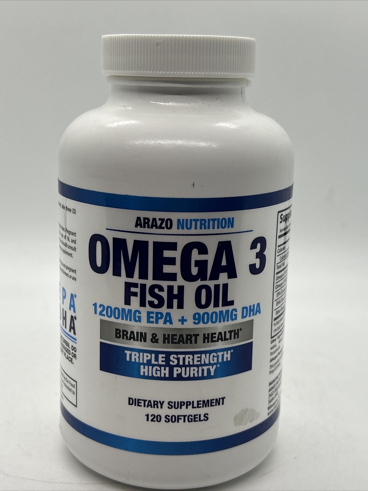 Arazo Nutrition Wild Caught Omega 3 Fish Oil 4,080 High EPA 1200 DHA