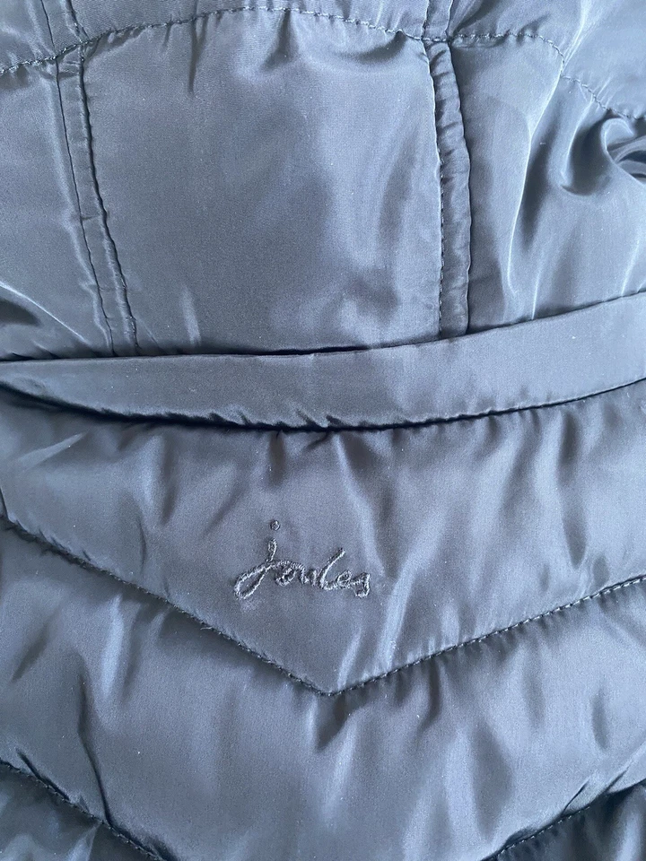 JOULES JACKET COAT GILET SZ 8 BLACK PUFFER PADDED HOOD MUST SEE DETAIL - Image 4 of 4