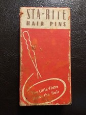 Vintage Sta-Rite Hair Pins, Collectible Hair Accessories, Display Box, 6 ship