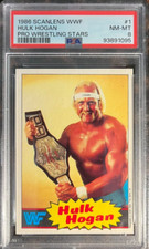 1986 Scanlens WWF #1 Hulk Hogan RC Rookie PSA 8 NM-MT Wrestling Card