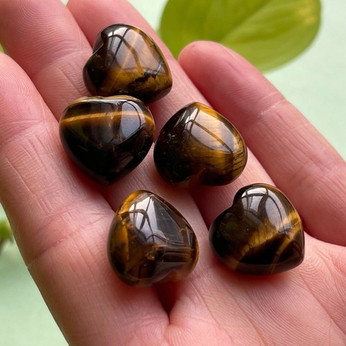 2pc Natural tiger eye jasper quartz Mini loving heart crystal carved healing - Bild 8 von 10