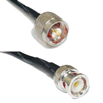 RG58 N MALE to BNC MALE Coaxial RF Cable USA-Ship Lot