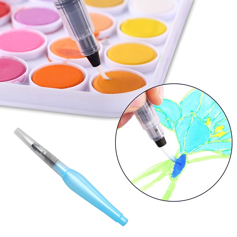 Watercolour Brush Pens Set,12 Pack Water Brush Pens Refillable Aqua
