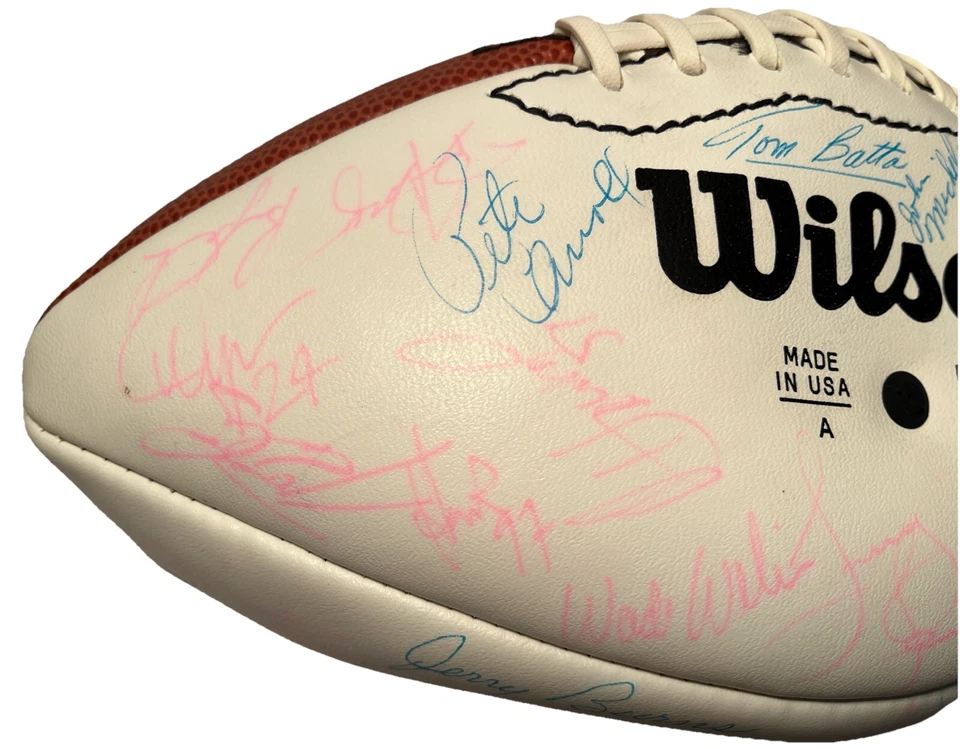Fútbol americano Wilson NFL firmado por el equipo de los Minnesota Vikings 1988 certificado de autenticidad PSA, 58 autos (B225) Foto 3 de 4