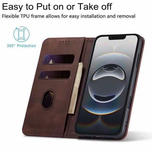 Funda protectora de pantalla con soporte de cuero para iPhone 16 Pro Max/Plus/16e - Imagen 14 de 42