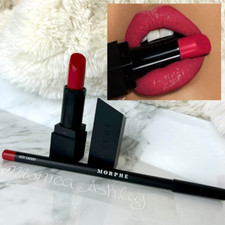 Morphe Rosy Red Lip Set True Love Cream Lipstick  Very Cherry Lip Liner Duo NEW