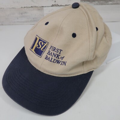 Ball Cap First Bank of Baldwin Tan adjustable Outdoor Cap