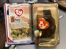 TY STEG The Stegosaurus 1994 Mc Donalds Beanie Baby RARE RETIRED DINOSAUR TRIO