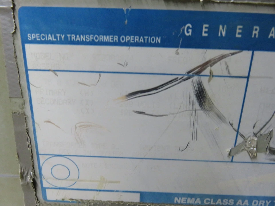 GE 75KVA TRANSFORMER 9T23B3874 480V 208/120V 3PH TYPE QL 1YEAR WARRANTY - Image 3 of 4