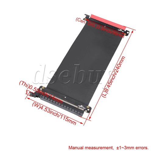4 x Carte élévatrice de câble flexible haute vitesse PCI Express 16x pour châssis IPC 1U 2U - Photo 3/8