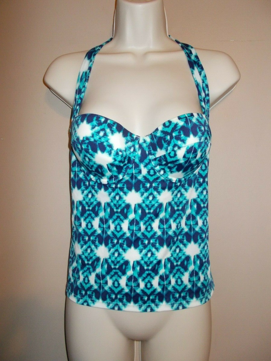 Womens Bra Sized 34B Push Up Pads Underwire Tankini Top Halter