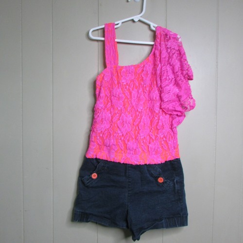 My Michelle One Piece Shorts Outfit 14 Blue Pink Orange