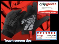 Heavy Duty Utility Grip Gloves, Maximum Grip w 3D Impact Backing  Touch Screen