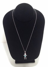 Sterling Silver Blue Topaz Birthstone Boy Necklace 18.25"