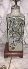 Vintage Colin Kellam Totnes Devon England Pottery Lamp 21.25”T 5 1”Sq Base #2/2
